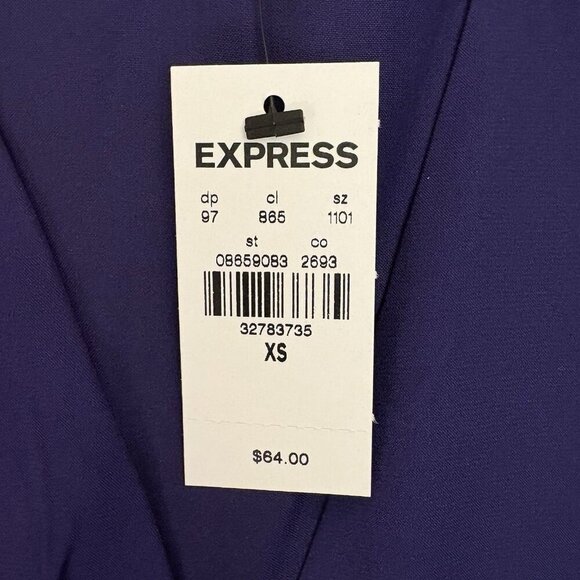 Express Women's Satin Top Size XS Purple V-Neck Relaxed Dolman Sleeve NWT$64 - Picture 12 of 14